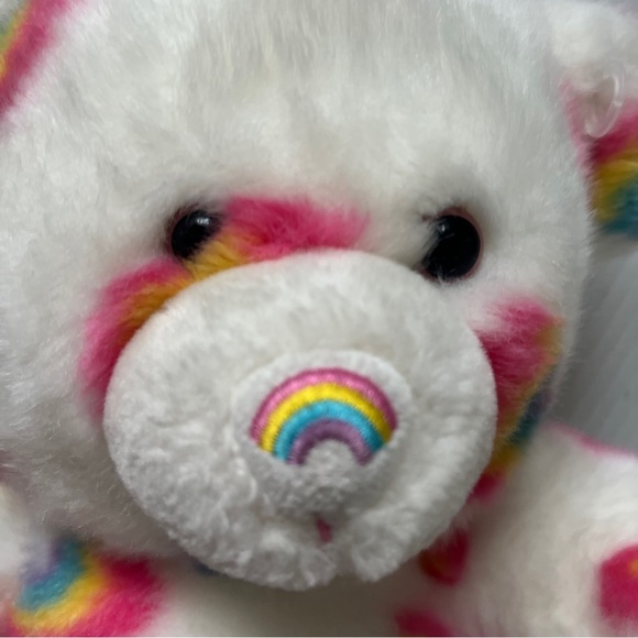 Build A Bear White Teddy Bear With Rainbows Summer Season Of Hugs Rainbow Plush - Picture 9 of 13